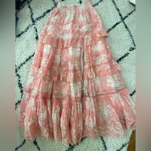 Loveshackfancy long skirt with slit